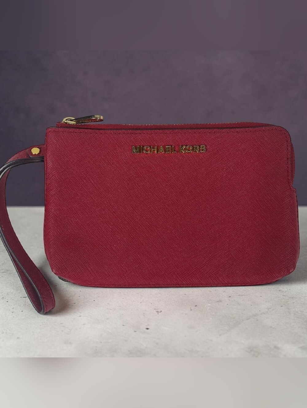 michael kors Women's Wristlet 2 Tone Double Pocket Travel Wallet